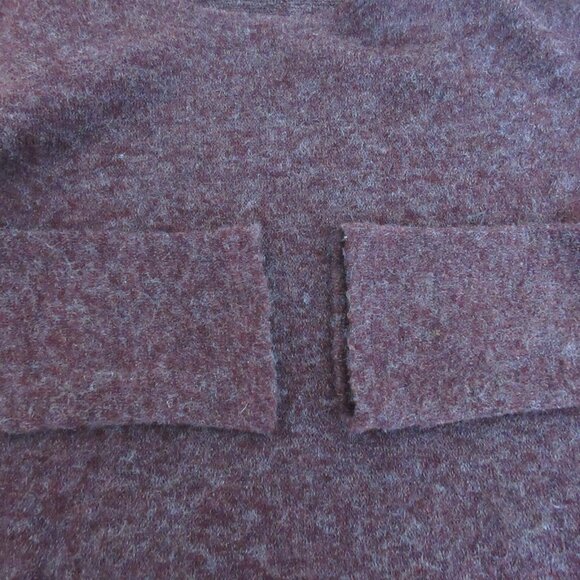 SJS Women Sweater Sz Medium Burgundy Marled Knit Tunic Long Sleeve Side Slits - Picture 6 of 6